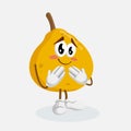 Ugli Fruit mascot and background ashamed pose Royalty Free Stock Photo