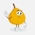 Ugli Fruit mascot and background goodbye pose Royalty Free Stock Photo