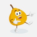 Ugli Fruit mascot and background Hi pose Royalty Free Stock Photo