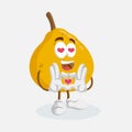 Ugli Fruit mascot and background in love pose Royalty Free Stock Photo