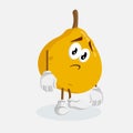 Ugli Fruit mascot and background sad pose Royalty Free Stock Photo