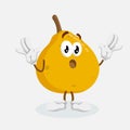 Ugli Fruit mascot and background surprise pose Royalty Free Stock Photo