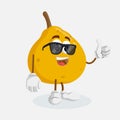 Ugli Fruit mascot and background thumb pose Royalty Free Stock Photo