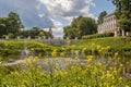 Uglich Kremlin. view of the historic building of the city Council and The Church of the Kazan icon of the mother of God from the Royalty Free Stock Photo