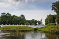 Uglich Kremlin. view of the historic building of the city Council and The Church of the Kazan icon of the mother of God from the Royalty Free Stock Photo