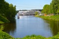 UGLICH, RUSSIA. Cruise motor ships on Volga. Yaroslavl region