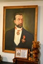 UGLICH, RUSSIA. P.A. Smirnov`s portrait in the Museum of history of the Russian vodka. Yaroslavl region