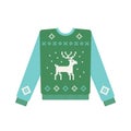 Ugly christmas sweater with deer pattern