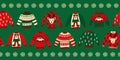 Ugly Christmas sweaters seamless vector border