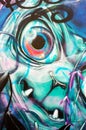 Ugly face graffiti wall art Royalty Free Stock Photo