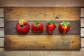 Ugly food. Strange deformed strawberries on wooden background. Misshapen produce, food waste problem concept. Royalty Free Stock Photo