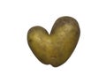 Ugly food trend. heart shaped potatoes isolated on white background Royalty Free Stock Photo