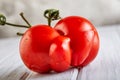 Ugly fruit or vegetable. Severely malformed mutant tomato. Food shops mostly prefer the best quality fruit and vegetables. Ugly Royalty Free Stock Photo