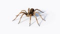 Ugly and hairy, Wolf spider macro studio isolated on white background