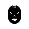 Black solid icon for Ugly, misshapen and featureless