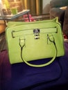 Ugly Lime green purse Royalty Free Stock Photo