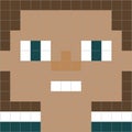 Ugly pixel head of a young guy Royalty Free Stock Photo