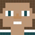 Ugly pixel head of a young guy Royalty Free Stock Photo