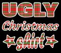 Ugly Plaid Christmas Shirt Design with Clipping Pathon Black