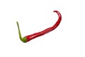 Ugly red chili pepper isolated on white