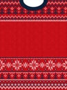 Ugly sweater Merry Christmas and Happy New Year greeting card frame border . Vector illustration knitted background seamless Royalty Free Stock Photo