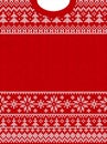 Ugly sweater Merry Christmas and Happy New Year greeting card frame border . Vector illustration knitted background seamless Royalty Free Stock Photo