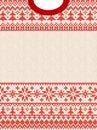 Ugly sweater Merry Christmas and Happy New Year greeting card frame border . Vector illustration knitted background seamless Royalty Free Stock Photo