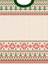 Ugly sweater Merry Christmas and Happy New Year greeting card frame border . Vector illustration knitted background seamless Royalty Free Stock Photo