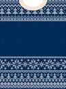 Ugly sweater Merry Christmas and Happy New Year greeting card frame border . Vector illustration knitted background seamless Royalty Free Stock Photo