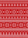 Ugly sweater Merry Christmas Happy New Year Vector illustration knitted background seamless pattern folk style scandinavian Royalty Free Stock Photo