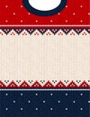 Ugly sweater Merry Christmas ornament scandinavian style knitted background frame border Royalty Free Stock Photo