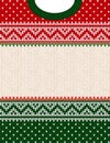 Ugly sweater Merry Christmas ornament scandinavian style knitted background frame border Royalty Free Stock Photo