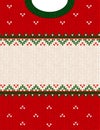 Ugly sweater Merry Christmas ornament scandinavian style knitted background frame border Royalty Free Stock Photo