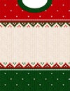 Ugly sweater Merry Christmas ornament scandinavian style knitted background frame border Royalty Free Stock Photo