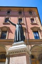 Ugo Bassi bronze statue. Bologna. Emilia-Romagna. Italy. Royalty Free Stock Photo
