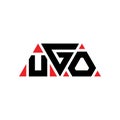 UGO triangle letter logo design with triangle shape. UGO triangle logo design monogram. UGO triangle vector logo template with red Royalty Free Stock Photo
