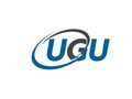 UGU letter creative modern elegant swoosh logo design Royalty Free Stock Photo