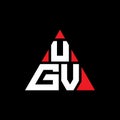 UGV triangle letter logo design with triangle shape. UGV triangle logo design monogram. UGV triangle vector logo template with red Royalty Free Stock Photo