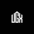 UGX letter logo design on BLACK background. UGX creative initials letter logo concept. UGX letter design