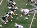 UH Football and UMassachusetts Minutemen players line up for hike Royalty Free Stock Photo