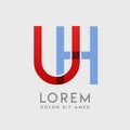 UH logo letters with & x22;blue and red& x22; gradation