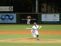 UH Pitcher Eric Gleese steps forward to throws side arm from th