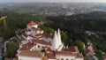 Picturesque landscape with Sintra National Palace at sunny spring day