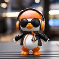 Uhd Seapunk Penguin Figure With Headphones And Sunglasses