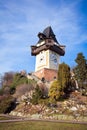 Uhrturm old clock tower in Graz Royalty Free Stock Photo