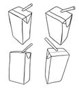 uht softdrink, simple vector hand draw sketch, set 4