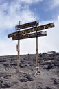 Uhuru peak, at the top of mount Kilimanjaro Royalty Free Stock Photo