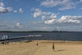 UHYST, GERMANY, AUGUST 27, 2017: The beach on BÃÂ¤rwalder Lake