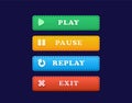 UI Button for Game with Play, Pause, Replay and Exit
