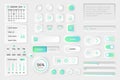 UI button. Kit Neomorphic app isolated elements, calendar UX objects, mobile web interface, template application, icon Royalty Free Stock Photo